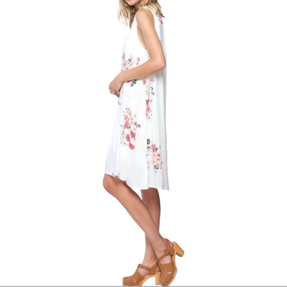 Gentle Fawn Gardenia Print Midi Dress Size Large White With Red,Pink & Green - Picture 2 of 10